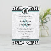 Middeleeuwse Renaissance Damast bruiloft uitnodigi Kaart (Staand voorkant)