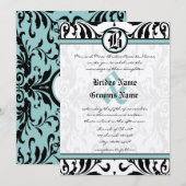 Middeleeuwse Renaissance Damast bruiloft uitnodigi Kaart (Voorkant / Achterkant)