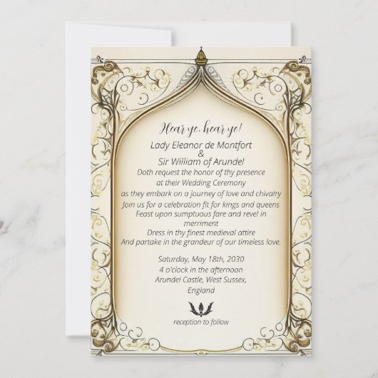 Middeleeuwse Renaissance Fantasy gebogen perkament Kaart (Voorkant)