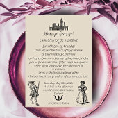 Middeleeuwse Renaissance graveren bruiloft Kaart