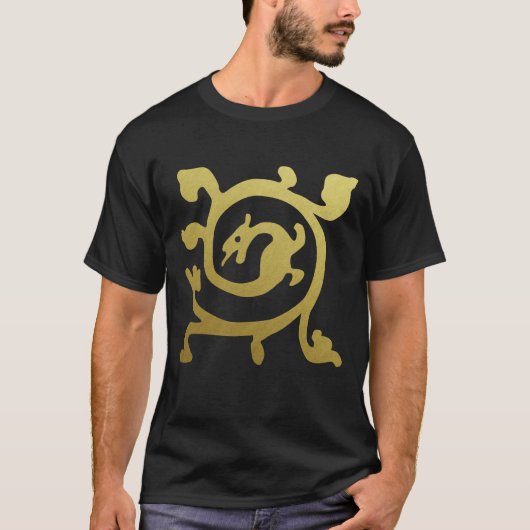Middeleeuwse Renaissance Herald Dragon Metallic T-shirt (Voorkant)