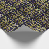 Middeleeuwse Renaissance Herald Lion Leopard Metal Cadeaupapier (Hoek)