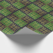 Middeleeuwse Renaissance Herald Lion Leopard Metal Cadeaupapier (Hoek)