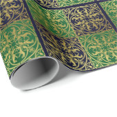 Middeleeuwse Renaissance Herald Lion Leopard Metal Cadeaupapier (Rol Hoek)