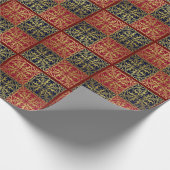 Middeleeuwse Renaissance Herald Lion Leopard Metal Cadeaupapier (Hoek)