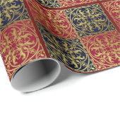 Middeleeuwse Renaissance Herald Lion Leopard Metal Cadeaupapier (Rol Hoek)