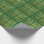 Middeleeuwse Renaissance Herald Lion Leopard Metal Cadeaupapier (Hoek)