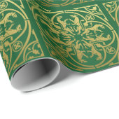 Middeleeuwse Renaissance Herald Lion Leopard Metal Cadeaupapier (Rol Hoek)