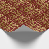 Middeleeuwse Renaissance Herald Lion Leopard Metal Cadeaupapier (Hoek)