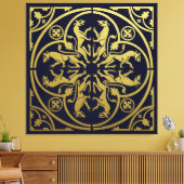 Middeleeuwse Renaissance Herald Lion Leopard Metal Canvas Afdruk (Insitu (Woonkamer))