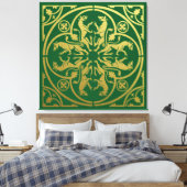 Middeleeuwse Renaissance Herald Lion Leopard Metal Canvas Afdruk (Insitu (Slaapkamer))