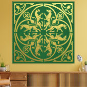 Middeleeuwse Renaissance Herald Lion Leopard Metal Canvas Afdruk (Insitu (Woonkamer))
