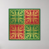 Middeleeuwse Renaissance Herald Lion Leopard Metal Canvas Afdruk (Voorkant)