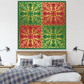 Middeleeuwse Renaissance Herald Lion Leopard Metal Canvas Afdruk (Insitu (Slaapkamer))