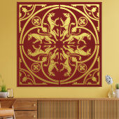 Middeleeuwse Renaissance Herald Lion Leopard Metal Canvas Afdruk (Insitu (Woonkamer))