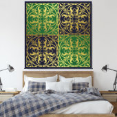 Middeleeuwse Renaissance Herald Lion Leopard Metal Canvas Afdruk (Insitu (Slaapkamer))