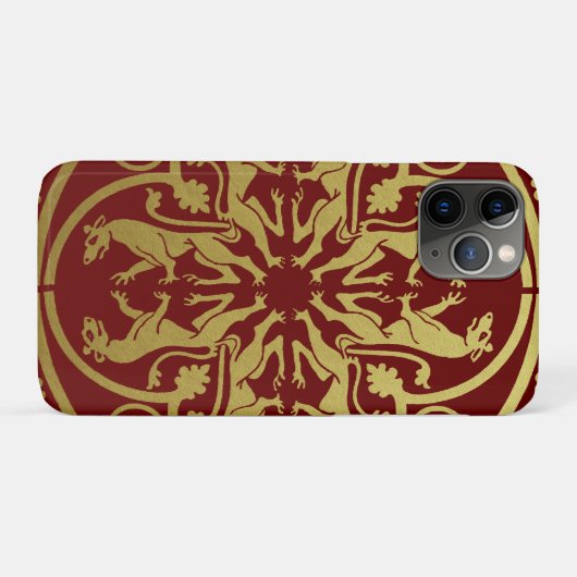 Middeleeuwse Renaissance Herald Lion Leopard Metal Case-Mate iPhone Case (Achterkant (horizontaal))