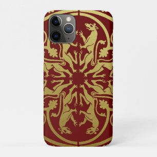 Middeleeuwse Renaissance Herald Lion Leopard Metal Case-Mate iPhone Case