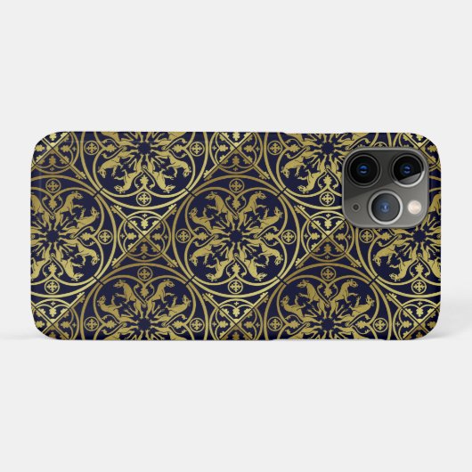 Middeleeuwse Renaissance Herald Lion Leopard Metal Case-Mate iPhone Case (Achterkant (horizontaal))