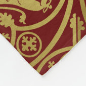 Middeleeuwse Renaissance Herald Lion Leopard Metal Fleece Deken (Hoek)