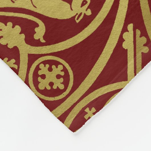 Middeleeuwse Renaissance Herald Lion Leopard Metal Fleece Deken (Hoek)