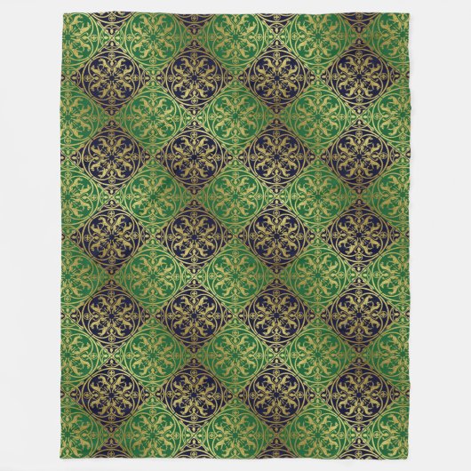 Middeleeuwse Renaissance Herald Lion Leopard Metal Fleece Deken (Voorkant)