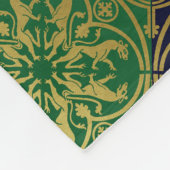 Middeleeuwse Renaissance Herald Lion Leopard Metal Fleece Deken (Hoek)