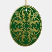 Middeleeuwse Renaissance Herald Lion Leopard Metal Keramisch Ornament (Rechts)