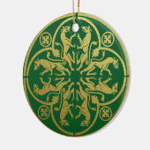 Middeleeuwse Renaissance Herald Lion Leopard Metal Keramisch Ornament (Links)