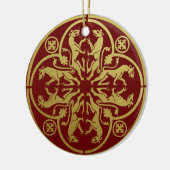 Middeleeuwse Renaissance Herald Lion Leopard Metal Keramisch Ornament (Links)