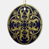 Middeleeuwse Renaissance Herald Lion Leopard Metal Keramisch Ornament (Links)