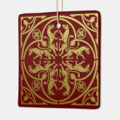 Middeleeuwse Renaissance Herald Lion Leopard Metal Keramisch Ornament (Links)