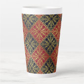 Middeleeuwse Renaissance Herald Lion Leopard Metal Latte Mok (Voorkant)