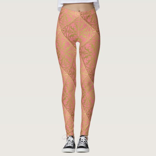 Middeleeuwse Renaissance Herald Lion Leopard Metal Leggings (Voorkant)