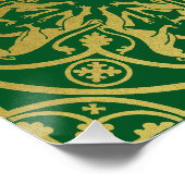 Middeleeuwse Renaissance Herald Lion Leopard Metal Perfect Poster (Hoek)