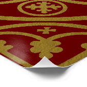 Middeleeuwse Renaissance Herald Lion Leopard Metal Perfect Poster (Hoek)