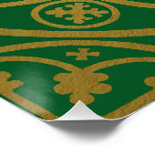 Middeleeuwse Renaissance Herald Lion Leopard Metal Perfect Poster (Hoek)