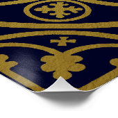 Middeleeuwse Renaissance Herald Lion Leopard Metal Perfect Poster (Hoek)