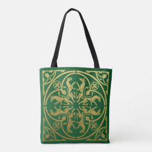 Middeleeuwse Renaissance Herald Lion Leopard Metal Tote Bag
