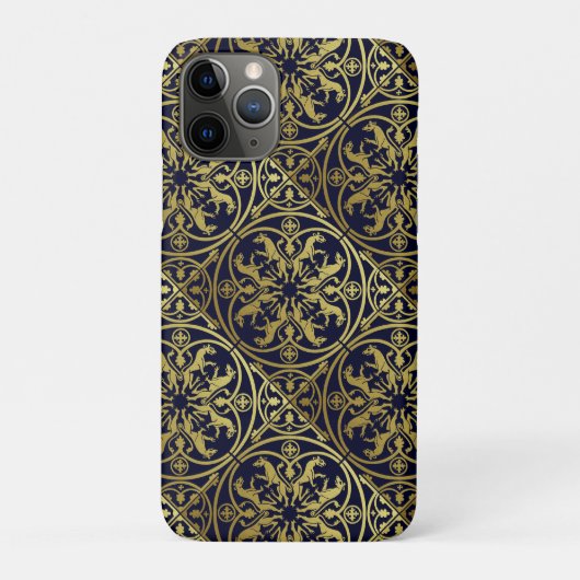 Middeleeuwse Renaissance Heraldieke Leeuw Luipaard Case-Mate iPhone Case (Achterkant)