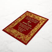 Middeleeuwse Renaissance Houtblokrand Huwelijk Folie Uitnodiging (Gedraaid)