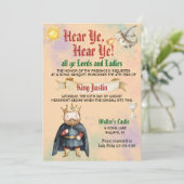 Middeleeuwse Renaissance Koning Verjaardag Uitnodi Kaart (Staand voorkant)