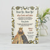 Middeleeuwse Renaissance Koning Verjaardag Uitnodi Kaart (Staand voorkant)