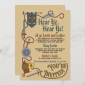 Middeleeuwse Renaissance Koning Verjaardag Uitnodi Kaart (Voorkant / Achterkant)