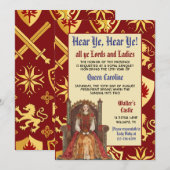 Middeleeuwse Renaissance Koningin Verjaardag Uitno Kaart (Voorkant / Achterkant)