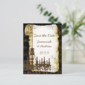 Middeleeuwse Renaissance Kroonluchter Save the Dat Aankondigingskaart (Staand voorkant)