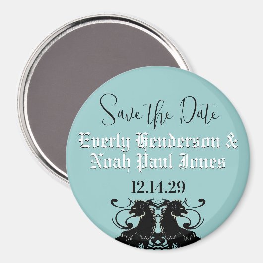 Middeleeuwse renaissance  leeuw Rampant Magneet (Voorkant / Achterkant)