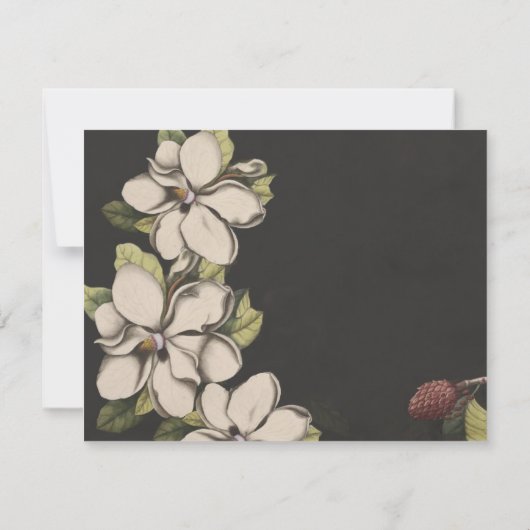 Middeleeuwse Renaissance Magnolia Bruiloft RSVP (Achterkant)