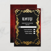 Middeleeuwse Renaissance Middeleeuwen Gothic RSVP- RSVP Kaartje (Voorkant / Achterkant)