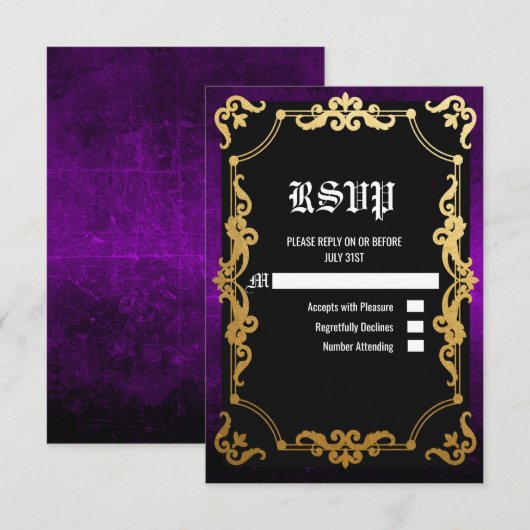 Middeleeuwse Renaissance Middeleeuwen Gothic RSVP- RSVP Kaartje (Voorkant / Achterkant)